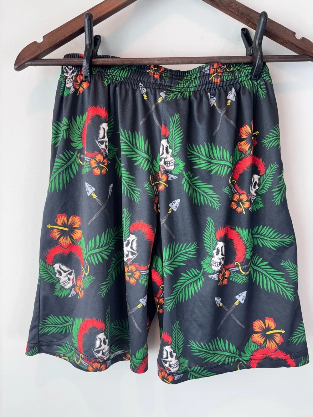 Greater Hall Men’s M Skull Tropical Hawaiian Swim Board Shorts